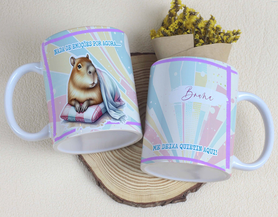 15 Artes para Canecas Capivara Fofa Arquivo Editável  5
