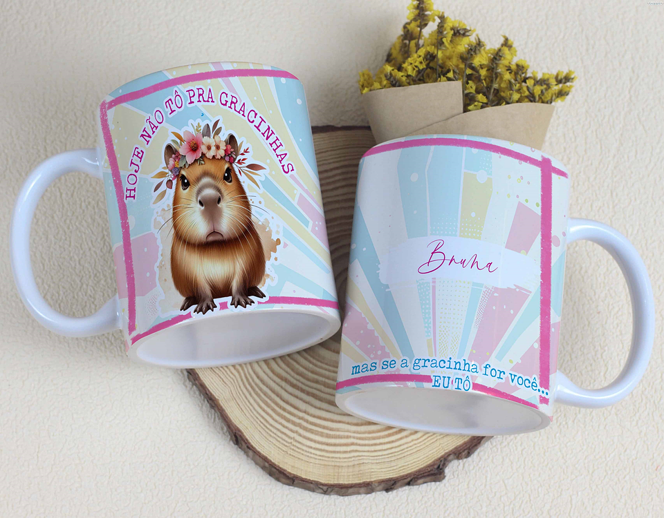 15 Artes para Canecas Capivara Fofa Arquivo Editável  7