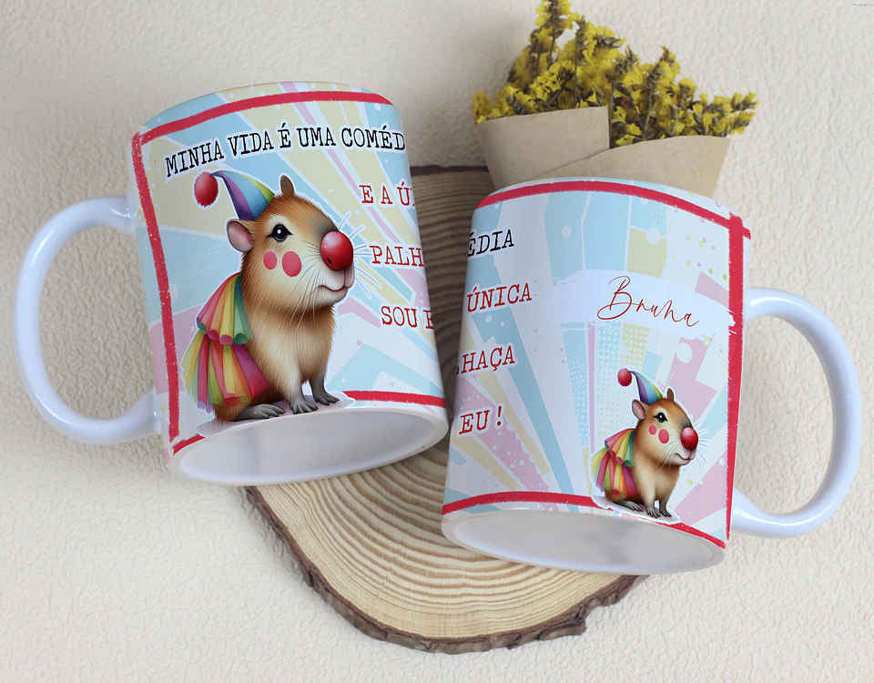 15 Artes para Canecas Capivara Fofa Arquivo Editável  8