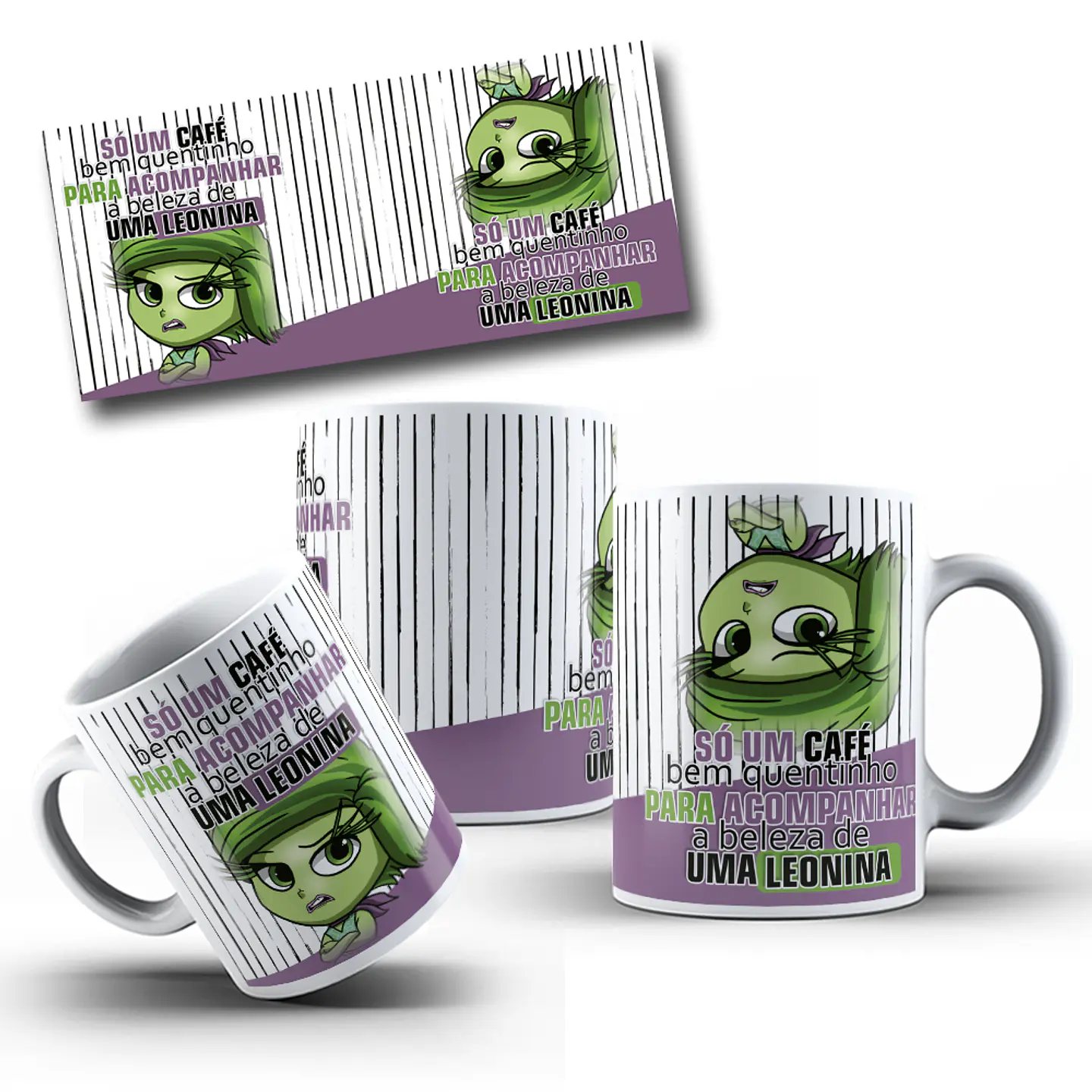 12 Artes para Canecas Divertidamente Com Café e sem Café Arquivo Editável  12