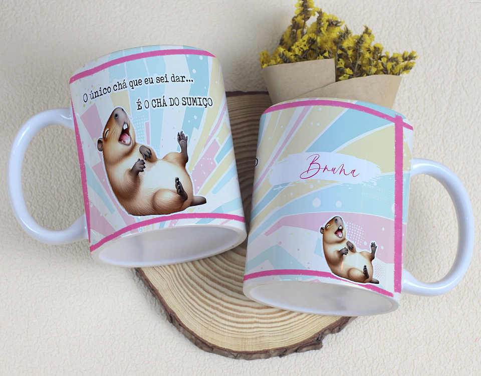 15 Artes para Canecas Capivara Fofa Arquivo Editável  9