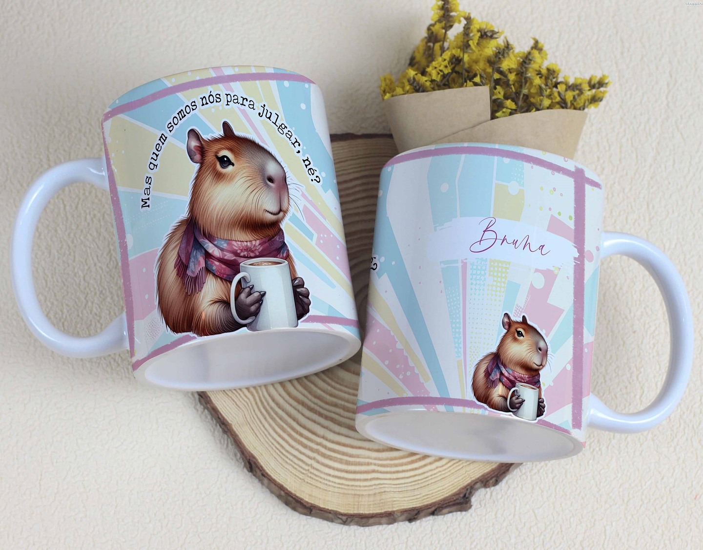 15 Artes para Canecas Capivara Fofa Arquivo Editável  10