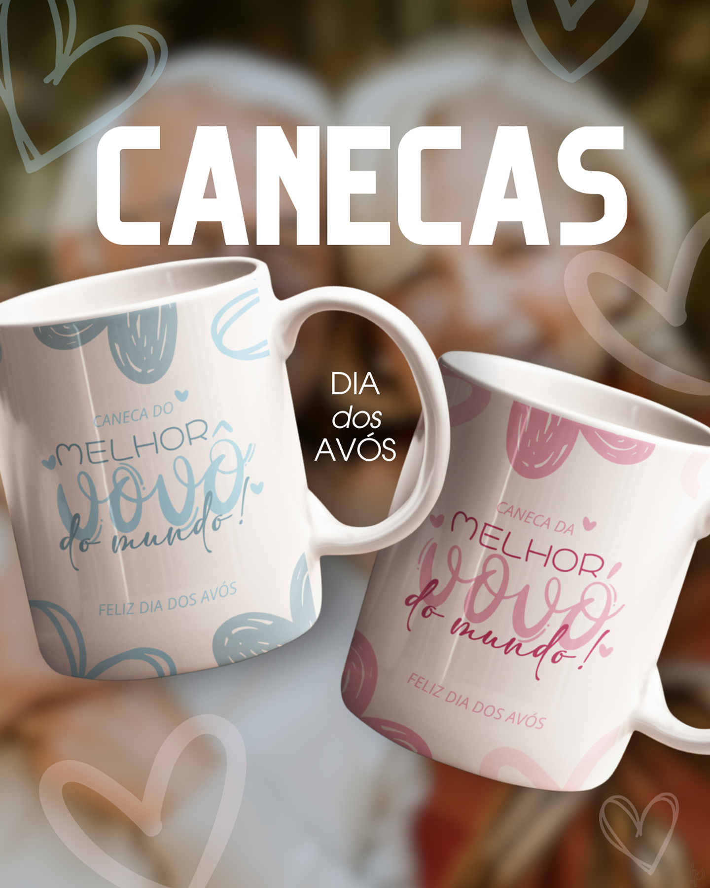 2 Artes para Caneca Melhor Vovô do Mundo e Melhor Vovó do Mundo Avós em Jpg 1