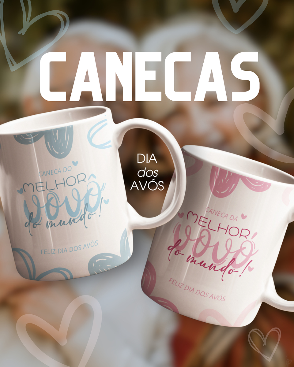 2 Artes para Caneca Melhor Vovô do Mundo e Melhor Vovó do Mundo Avós em Jpg 1