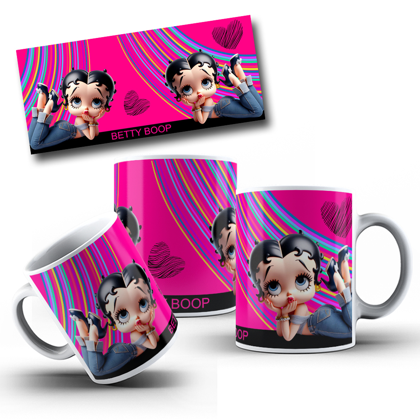 6 Artes para Caneca Betty Boop Arquivo Editável  1