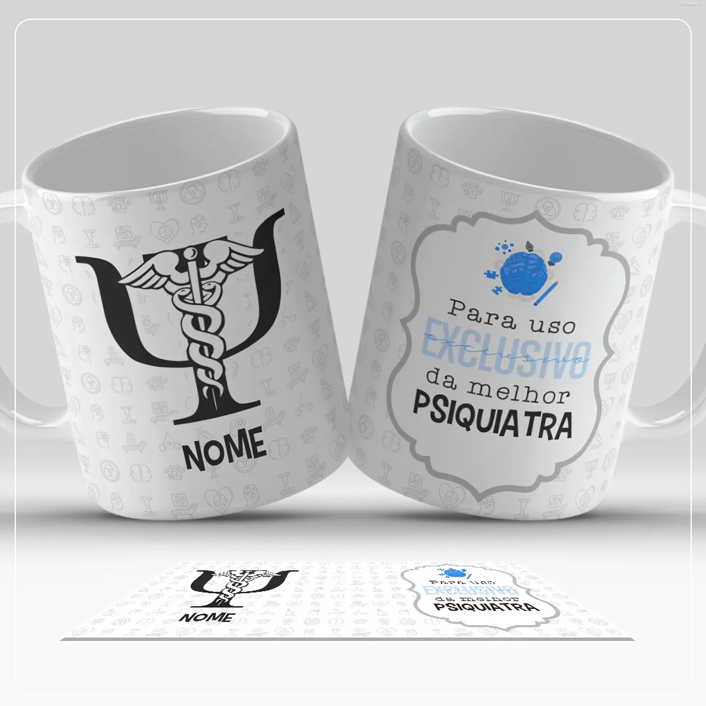 Arte Caneca Profissão Psiquiatra Arquivo em Jpg 1