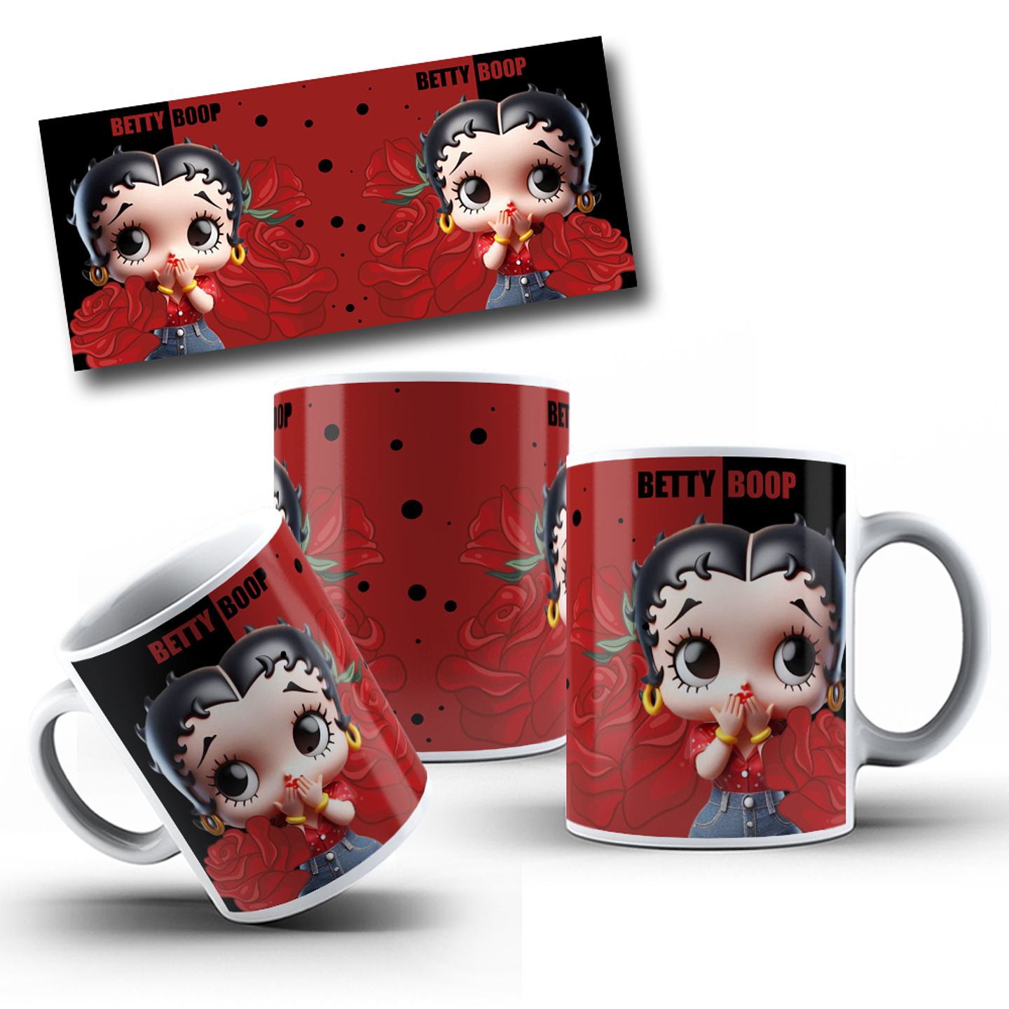 6 Artes para Caneca Betty Boop Arquivo Editável  6