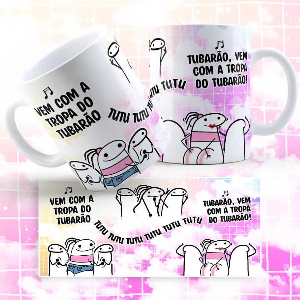 Arte Caneca Flork Vem com a tropa do tubarão tututu Arquivo em Jpg  1