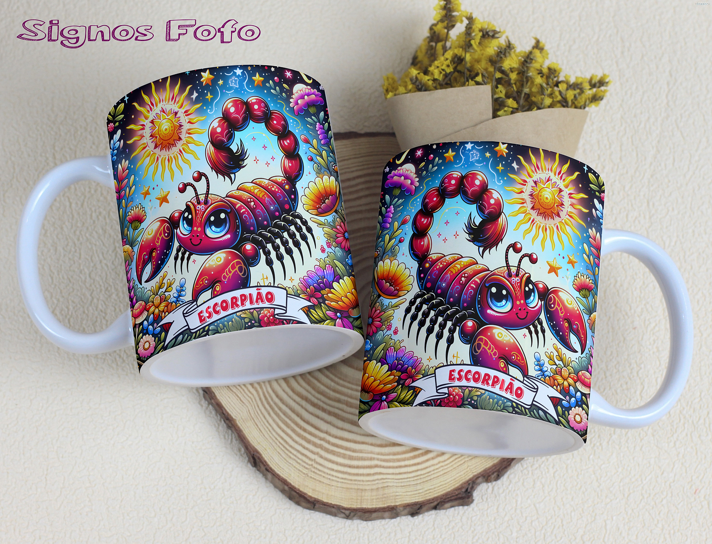 12 Artes para Caneca Signos Fofos Arquivo em Jpg 2