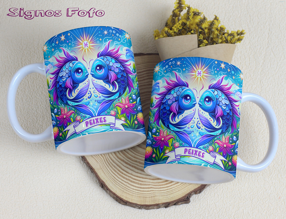 12 Artes para Caneca Signos Fofos Arquivo em Jpg 3