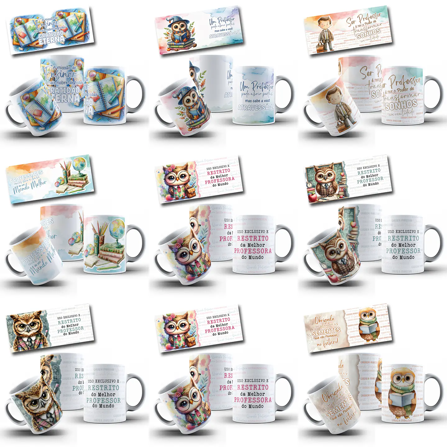58 Artes para Caneca Dia dos Professores Coruja Arquivo em Jpg 1