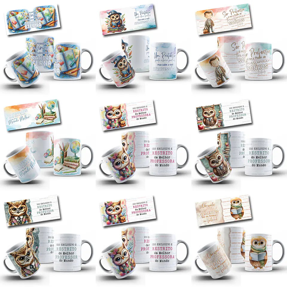 58 Artes para Caneca Dia dos Professores Coruja Arquivo em Jpg 1