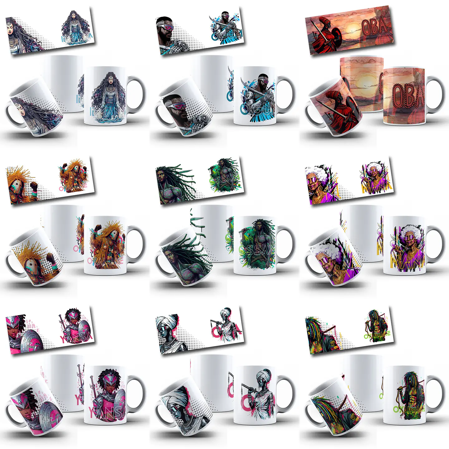 150 Artes para Caneca e Camisa Orixás Arquivo em Jpg  1