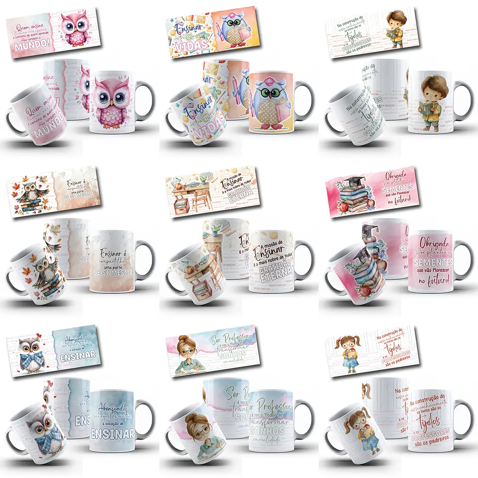 58 Artes para Caneca Dia dos Professores Coruja Arquivo em Jpg 2
