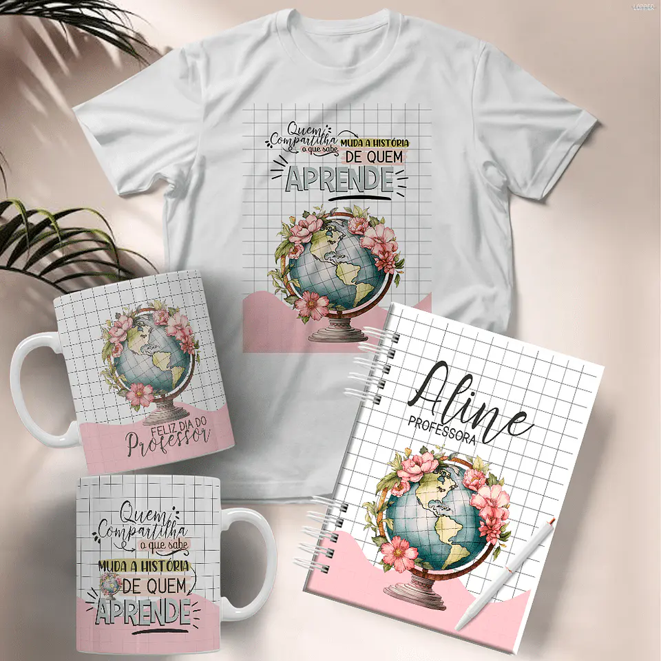 21 Artes para Caneca Capa para Agenda e Camisa Dia dos Professores Arquivo Editável 3