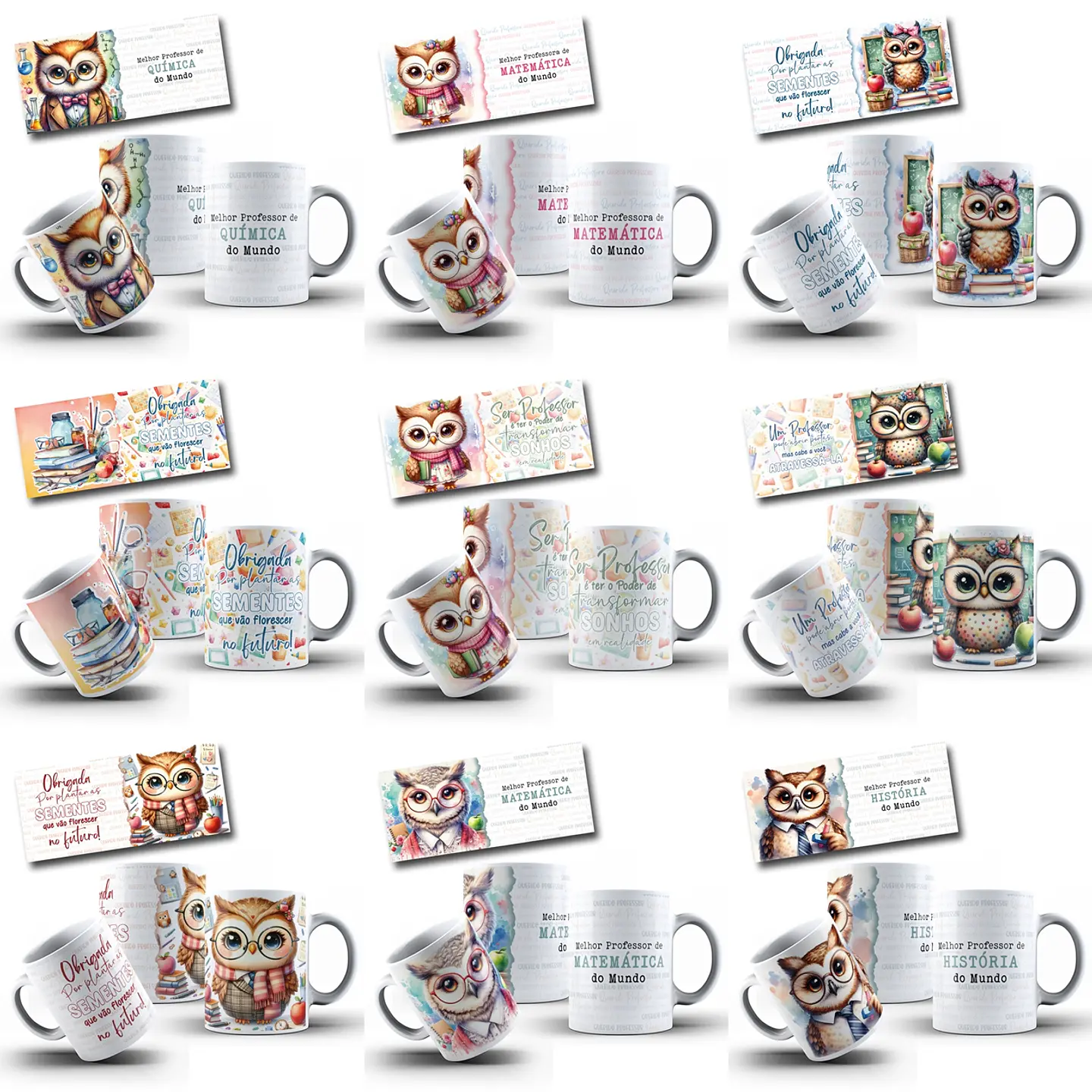 58 Artes para Caneca Dia dos Professores Coruja Arquivo em Jpg 4