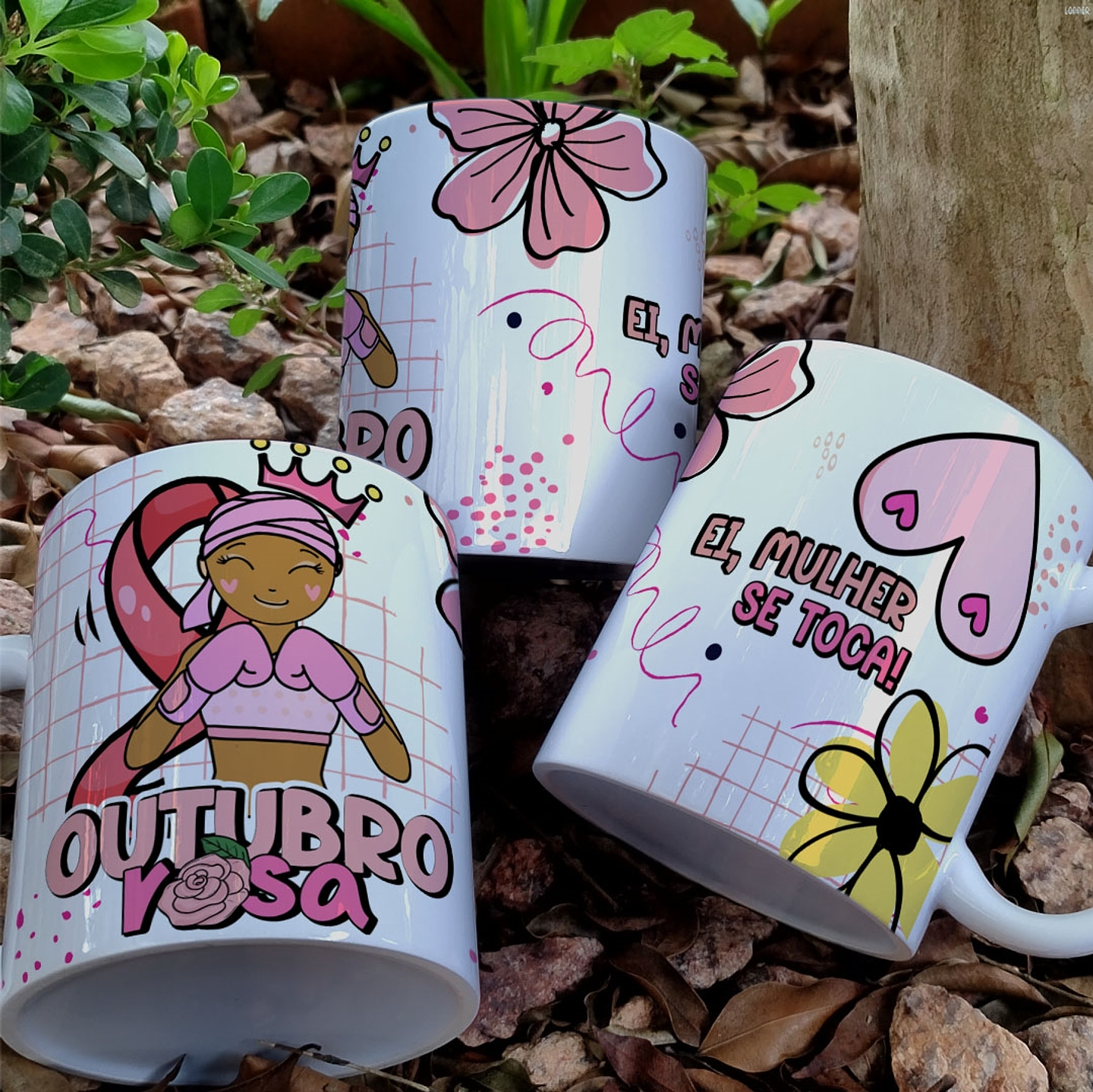 20 Artes para Caneca e Camisa Outubro Rosa Arquivo em Jpg 6
