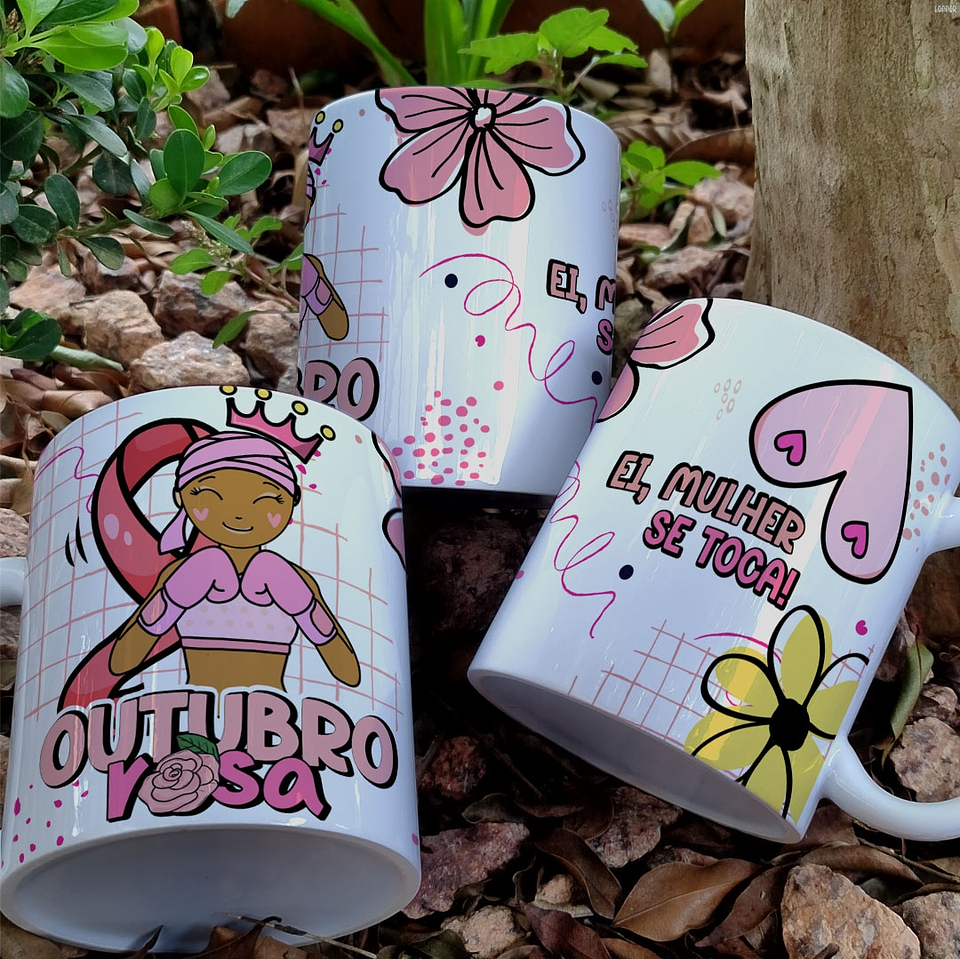 20 Artes para Caneca e Camisa Outubro Rosa Arquivo em Jpg 6