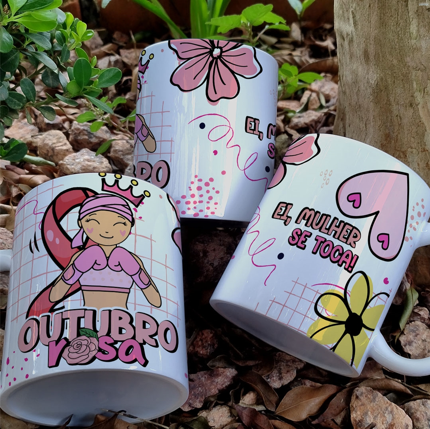 20 Artes para Caneca e Camisa Outubro Rosa Arquivo em Jpg 7