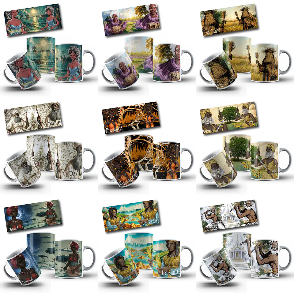 150 Artes para Caneca e Camisa Orixás Arquivo em Jpg  8