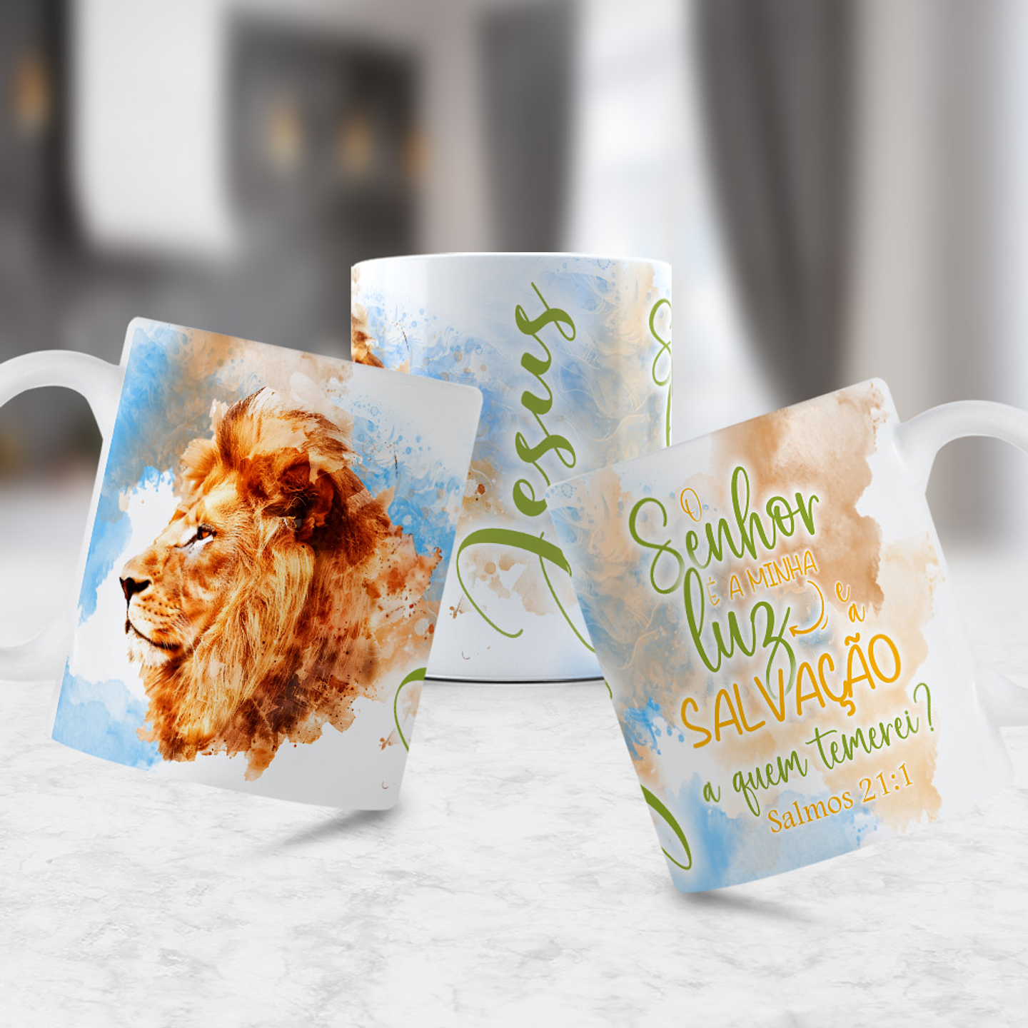 12 Artes para Caneca Jesus Leão de Judá 2.0 Arquivo Editável  11