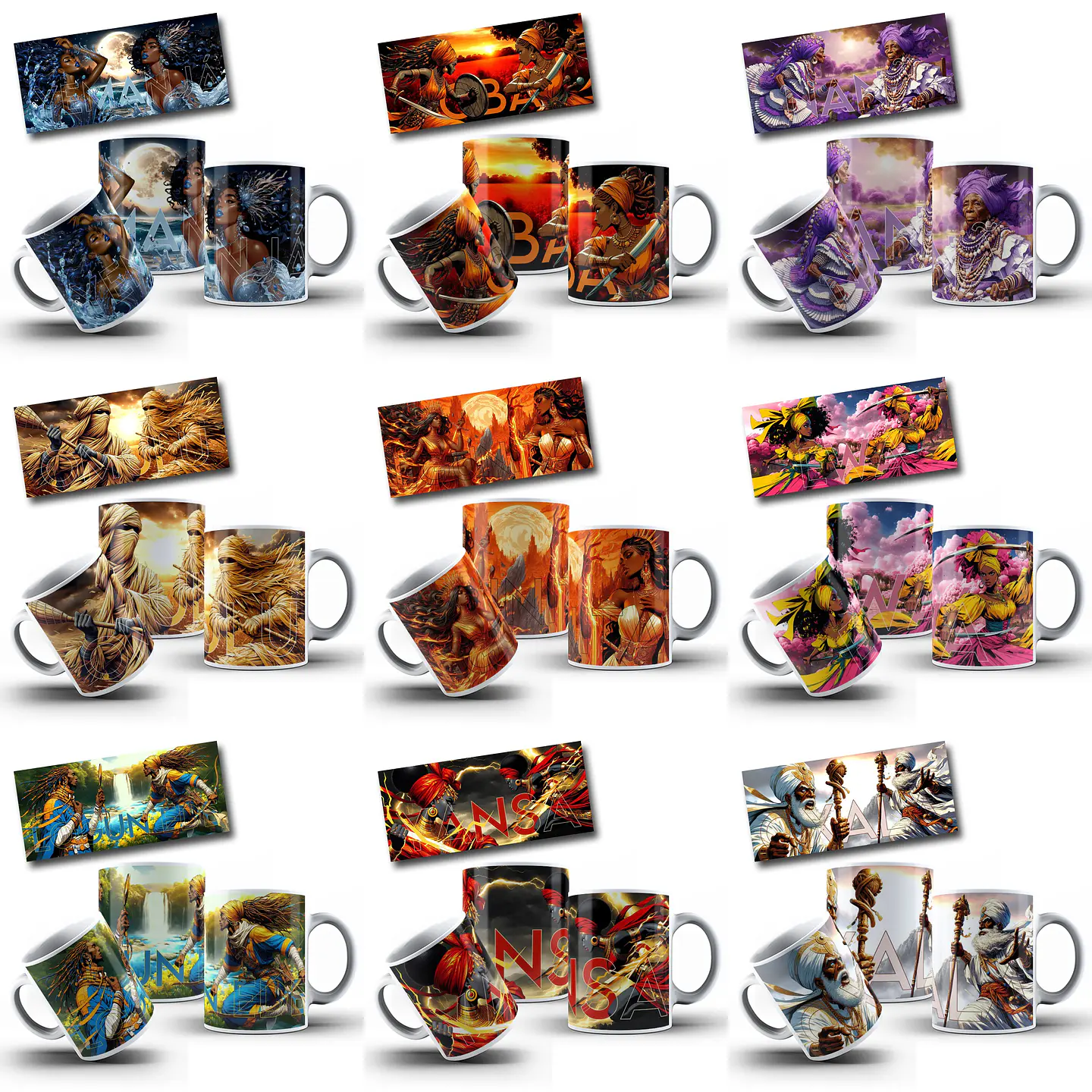 150 Artes para Caneca e Camisa Orixás Arquivo em Jpg  10
