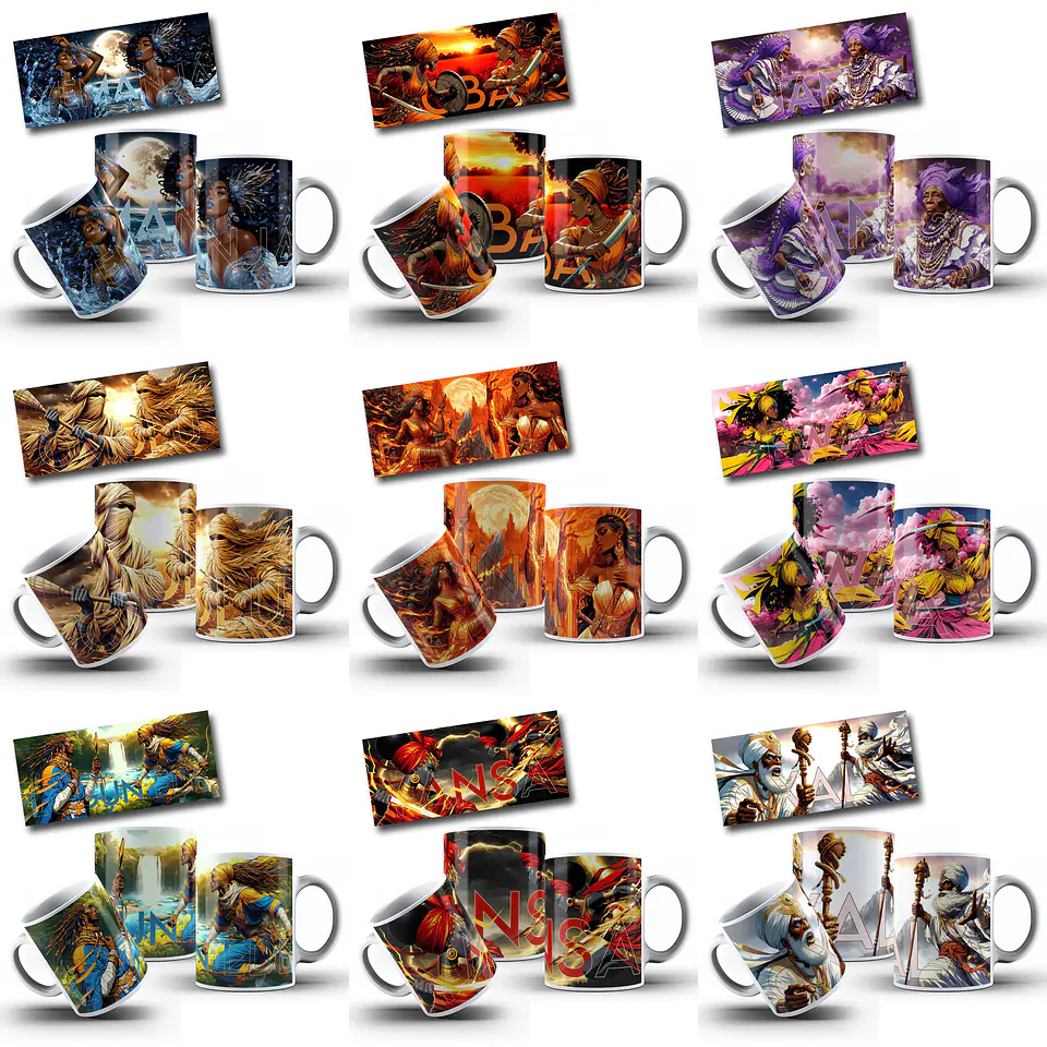 150 Artes para Caneca e Camisa Orixás Arquivo em Jpg  10