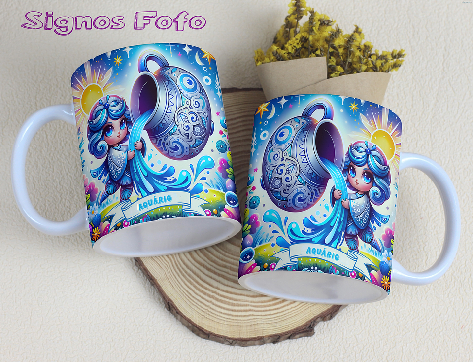 12 Artes para Caneca Signos Fofos Arquivo em Jpg 9