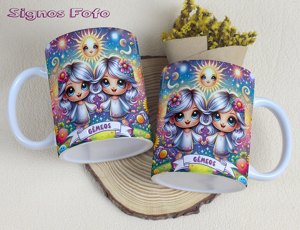 12 Artes para Caneca Signos Fofos Arquivo em Jpg 10