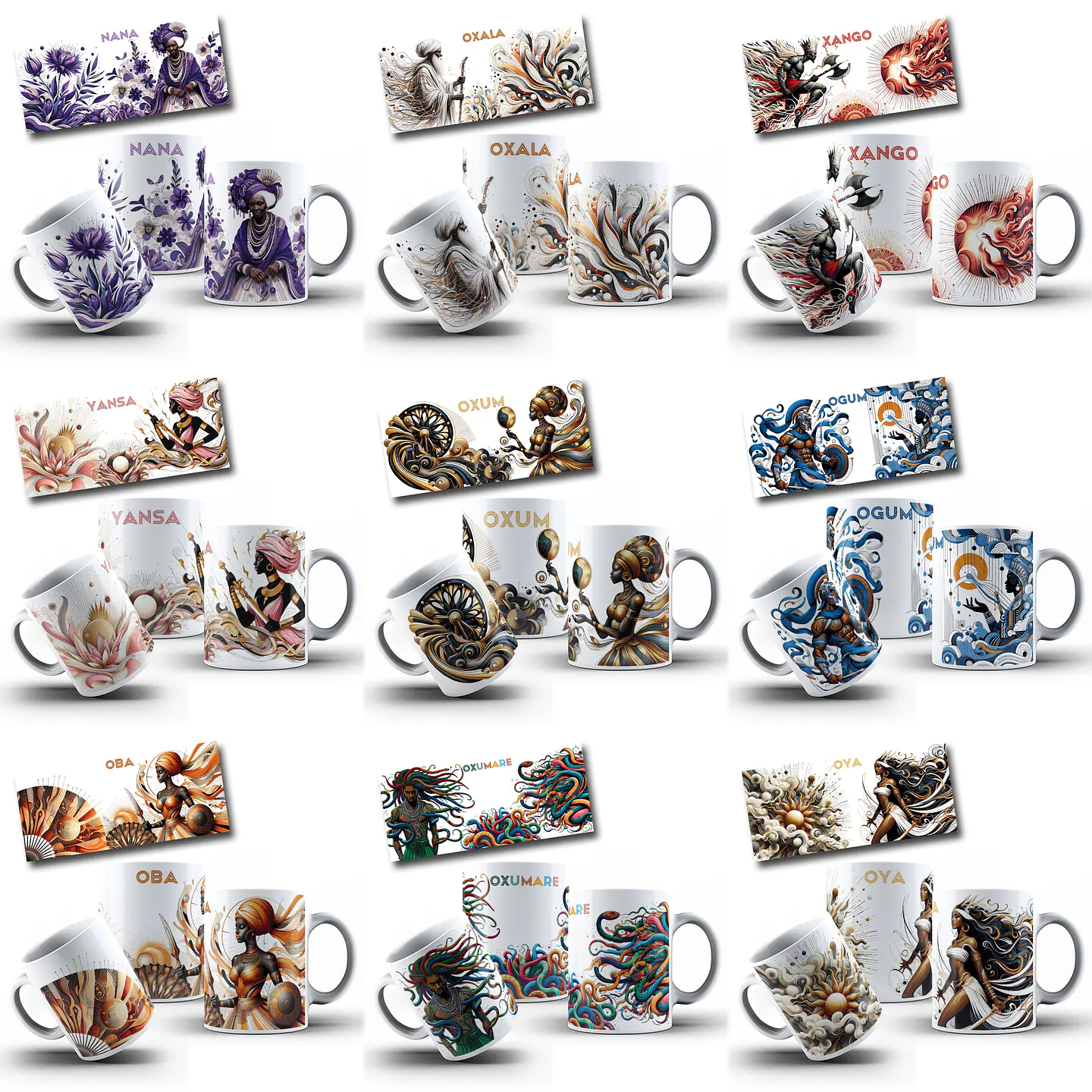 150 Artes para Caneca e Camisa Orixás Arquivo em Jpg  15