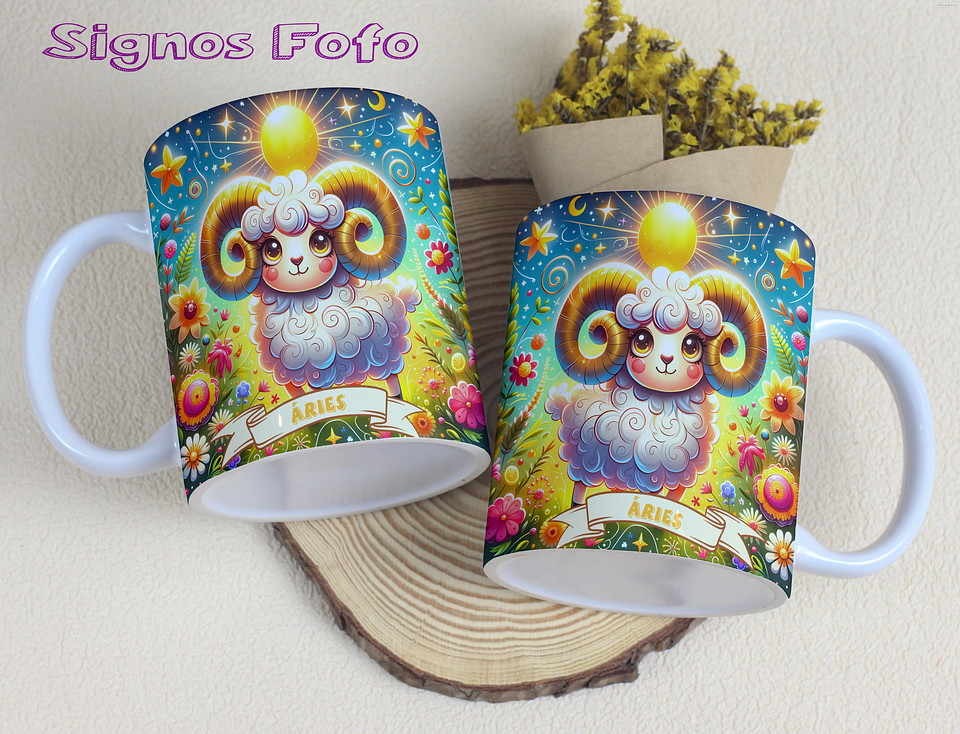 12 Artes para Caneca Signos Fofos Arquivo em Jpg 11