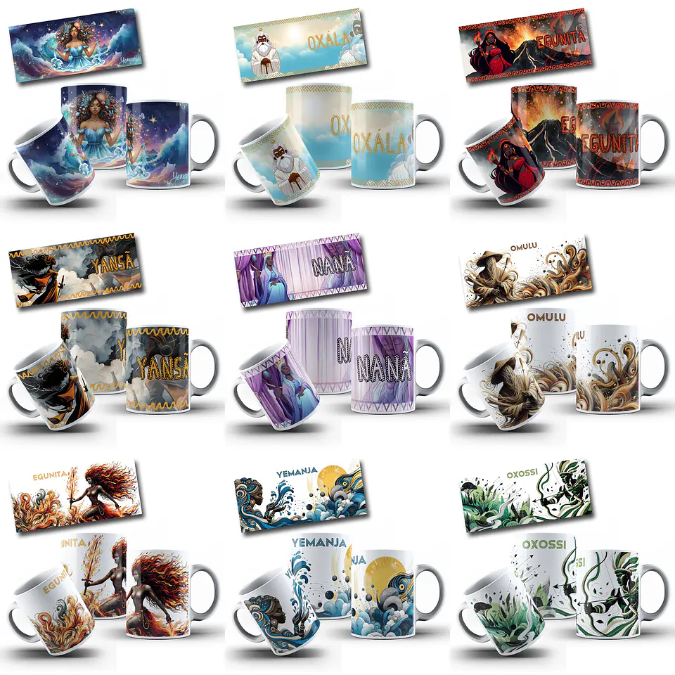 150 Artes para Caneca e Camisa Orixás Arquivo em Jpg  16