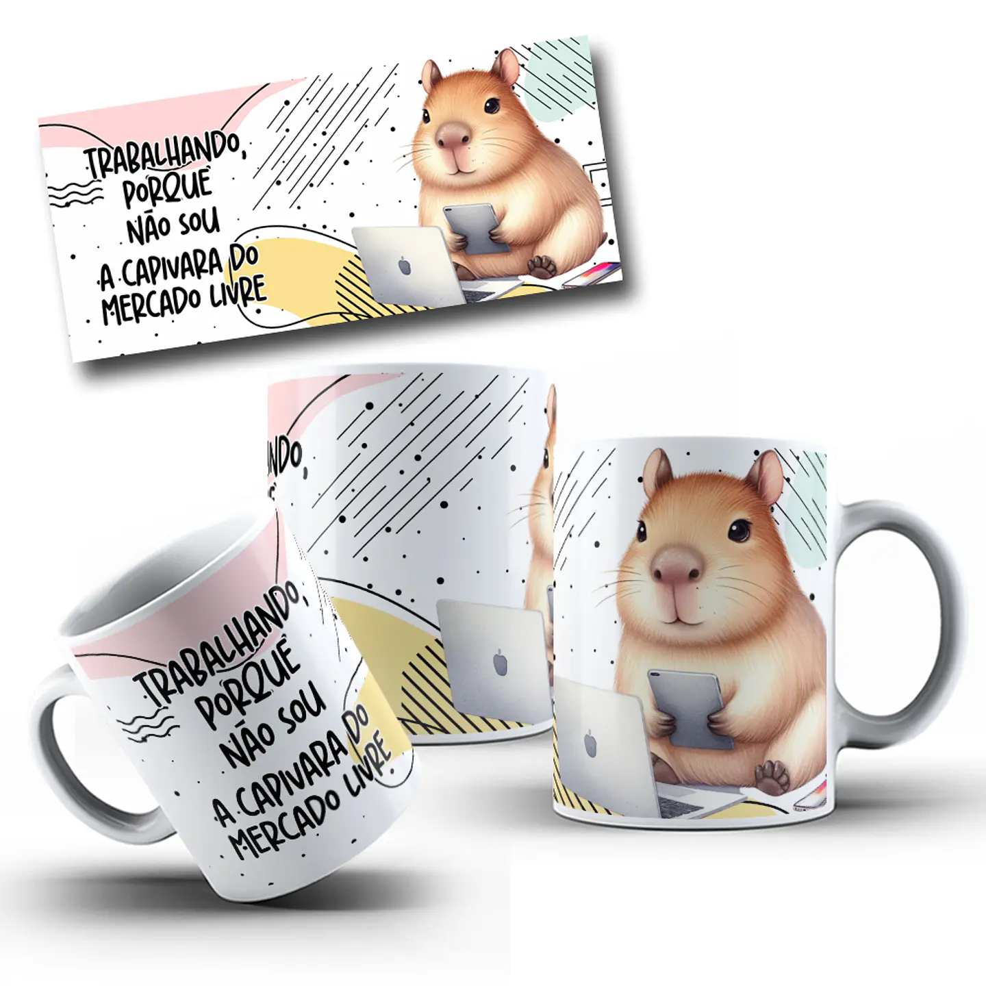 5 Artes Caneca Capivara do Mercado Livre Arquivo Editável  3