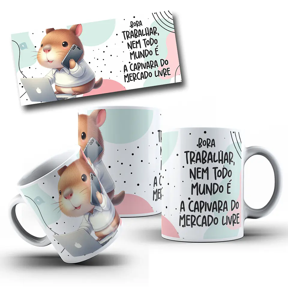 5 Artes Caneca Capivara do Mercado Livre Arquivo Editável  4
