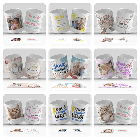 15 Artes Caneca Dia dos Avós Arquivo em Png