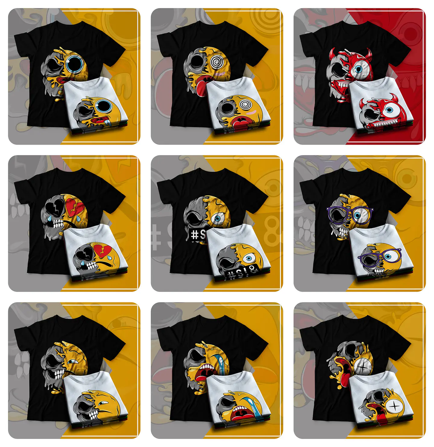 9 Artes Camisa Emojis Arquivo em Pdf 1