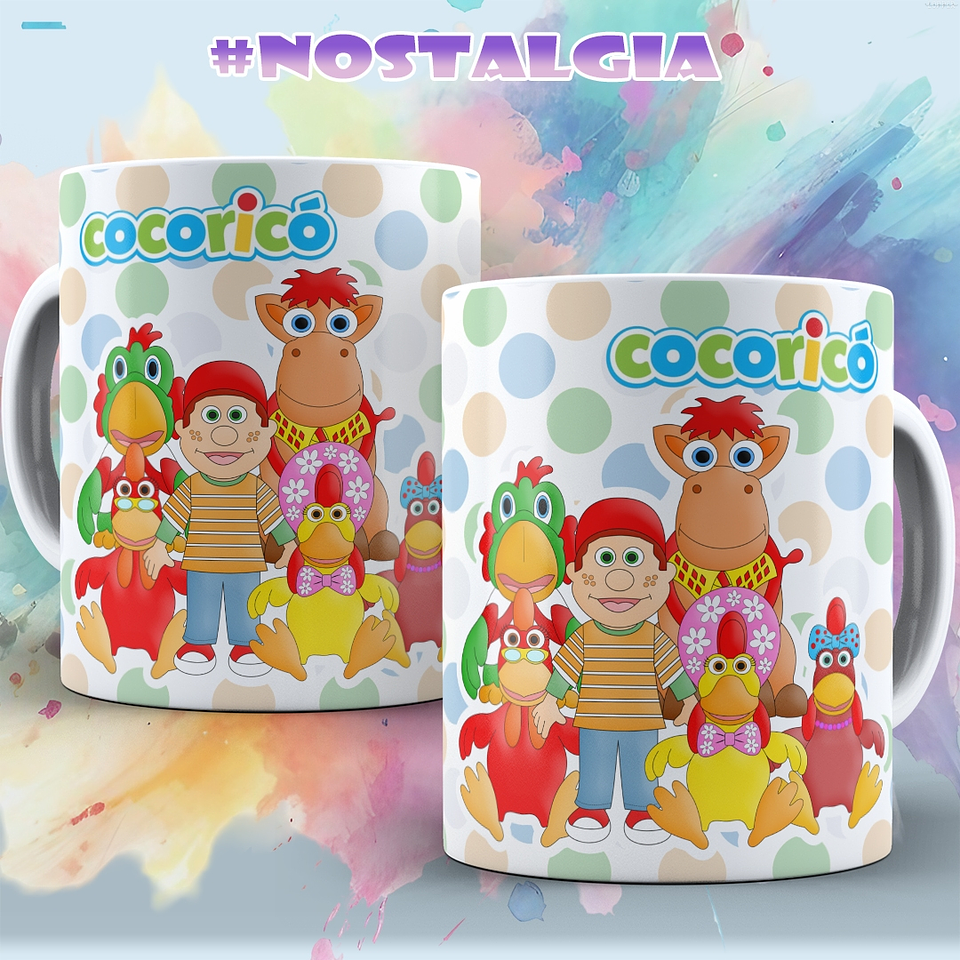 6 Artes Caneca Desenhos Nostalgia Arquivo em Jpg 5