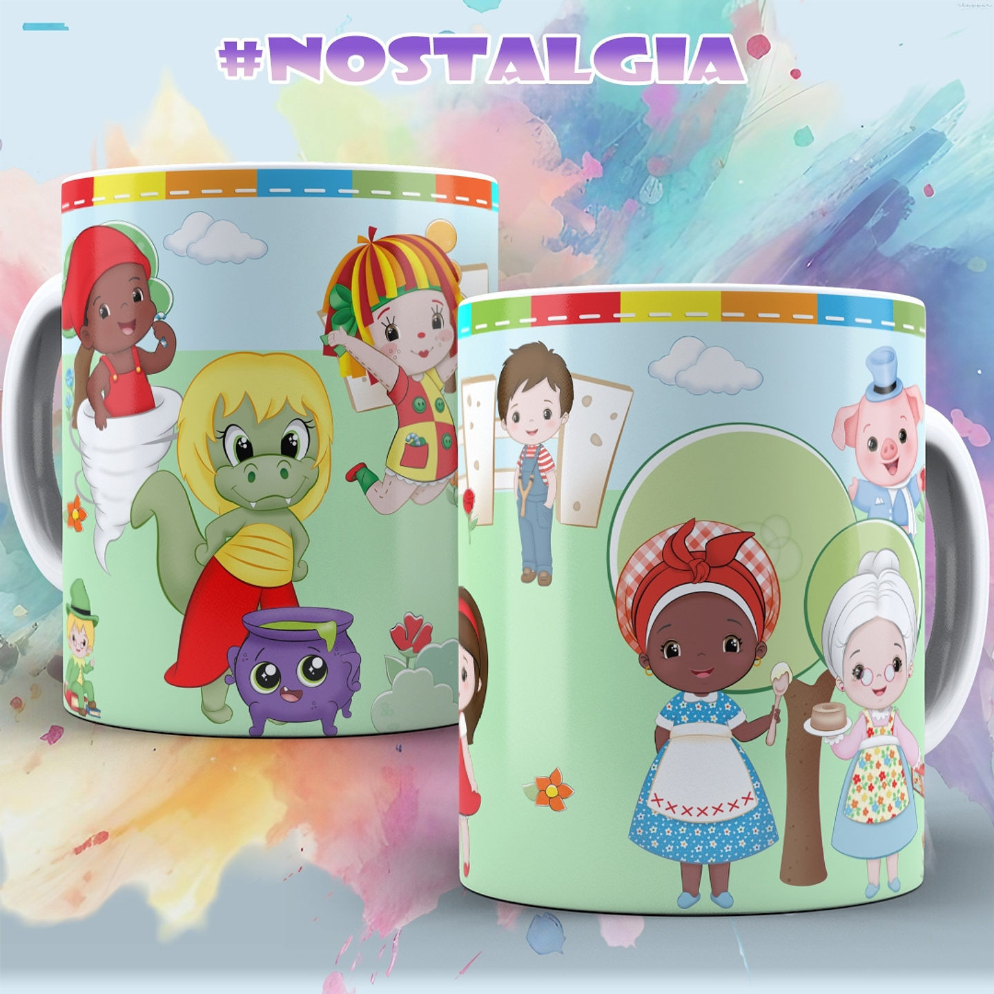 6 Artes Caneca Desenhos Nostalgia Arquivo em Jpg 6