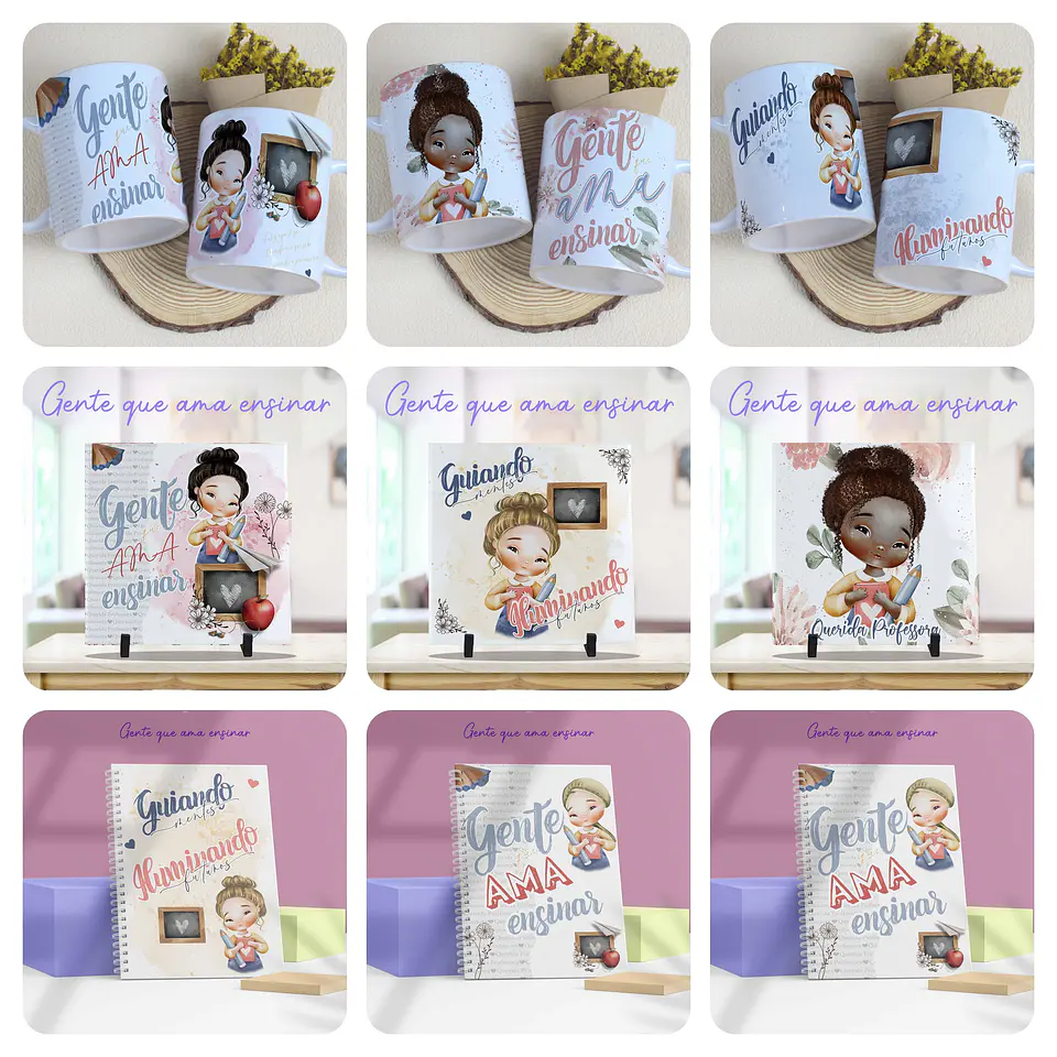 20 Artes Caneca Capa agenda e Azulejo Dia dos Professores Arquivo Editável 2