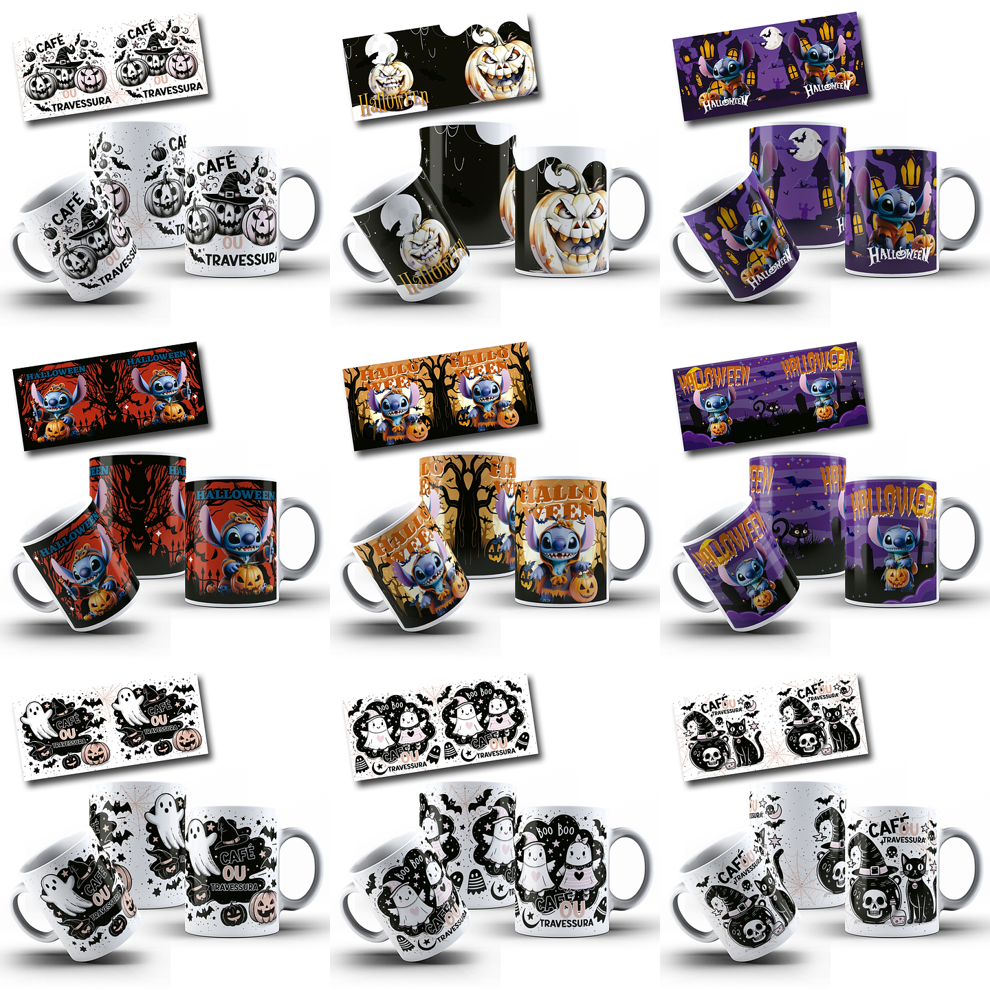 26 Artes Caneca Mais Kit Digital Halloween Arquivo em Jpg 2