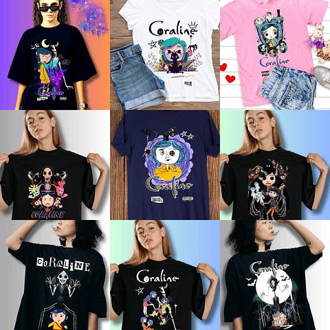 35 Artes Camisa Coraline Arquivo em Png