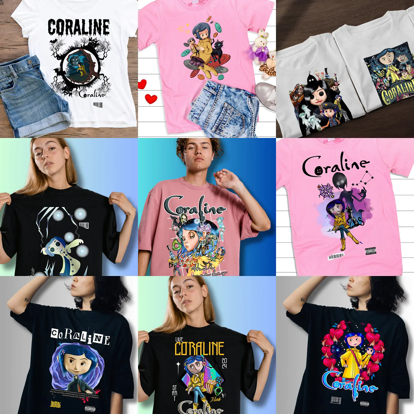 35 Artes Camisa Coraline Arquivo em Png 2