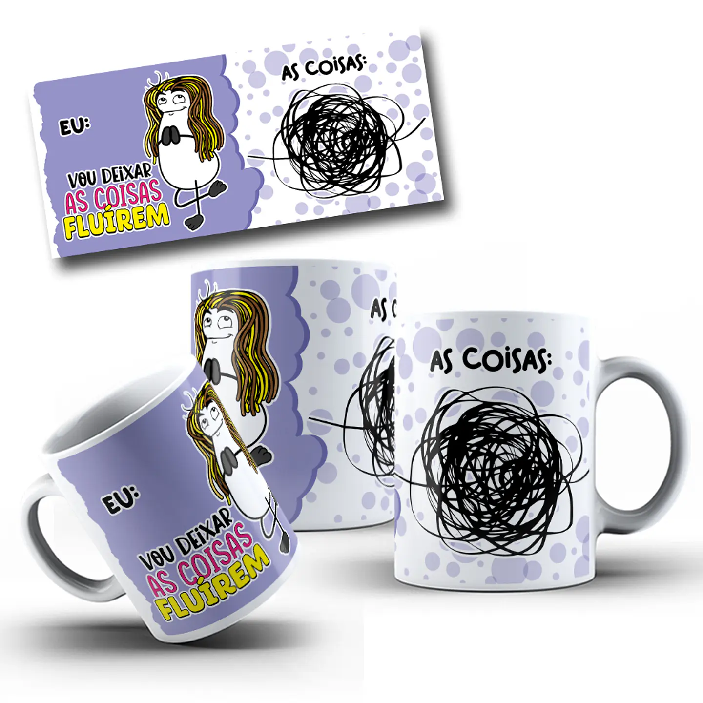 Arte Caneca Flork Eu vou deixar as coisas Fluirem Arquivo em Jpg 1
