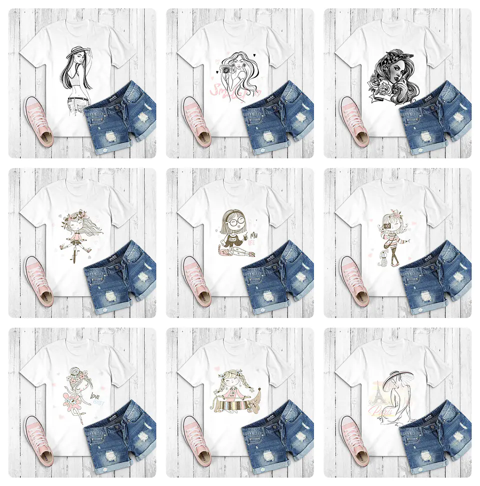 82 Artes Camisa Meninas Mulher Arquivo em Png 5