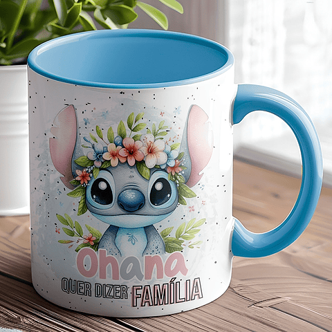 6 Artes para Canecas Ohana Stitch Arquivo em Jpg 