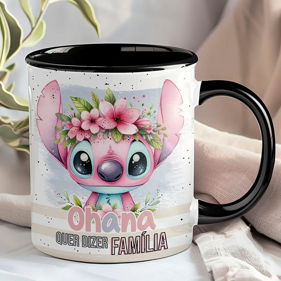 6 Artes para Canecas Ohana Stitch Arquivo em Jpg  4