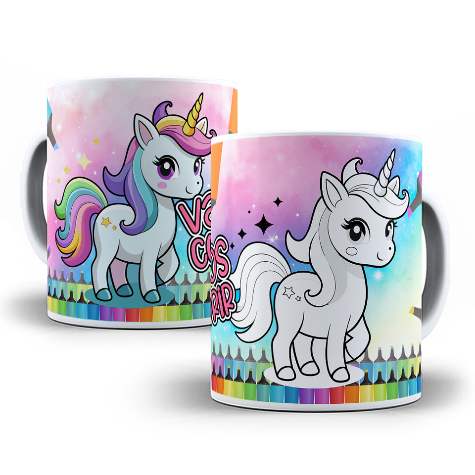 8 Artes para Canecas Unicornio para Colorir Arquivo em Jpg  1