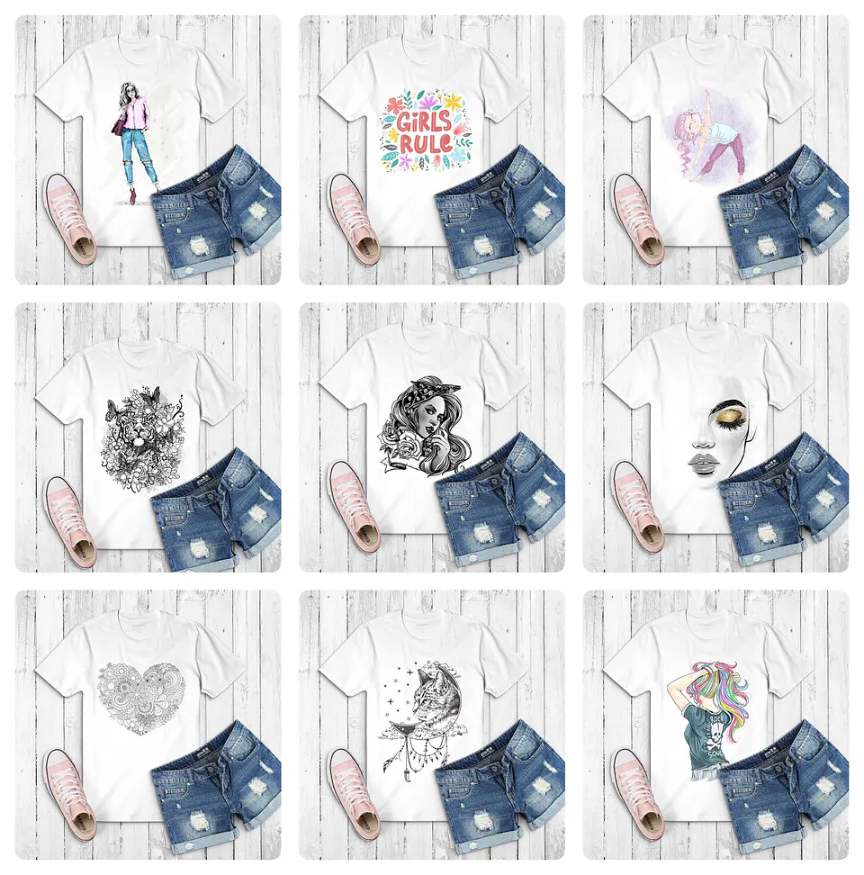 82 Artes Camisa Meninas Mulher Arquivo em Png 8