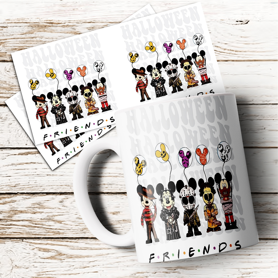 8 Artes para Canecas Halloween Disney Arquivo em Jpg 3