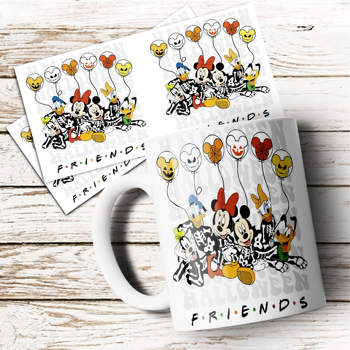 8 Artes para Canecas Halloween Disney Arquivo em Jpg 4